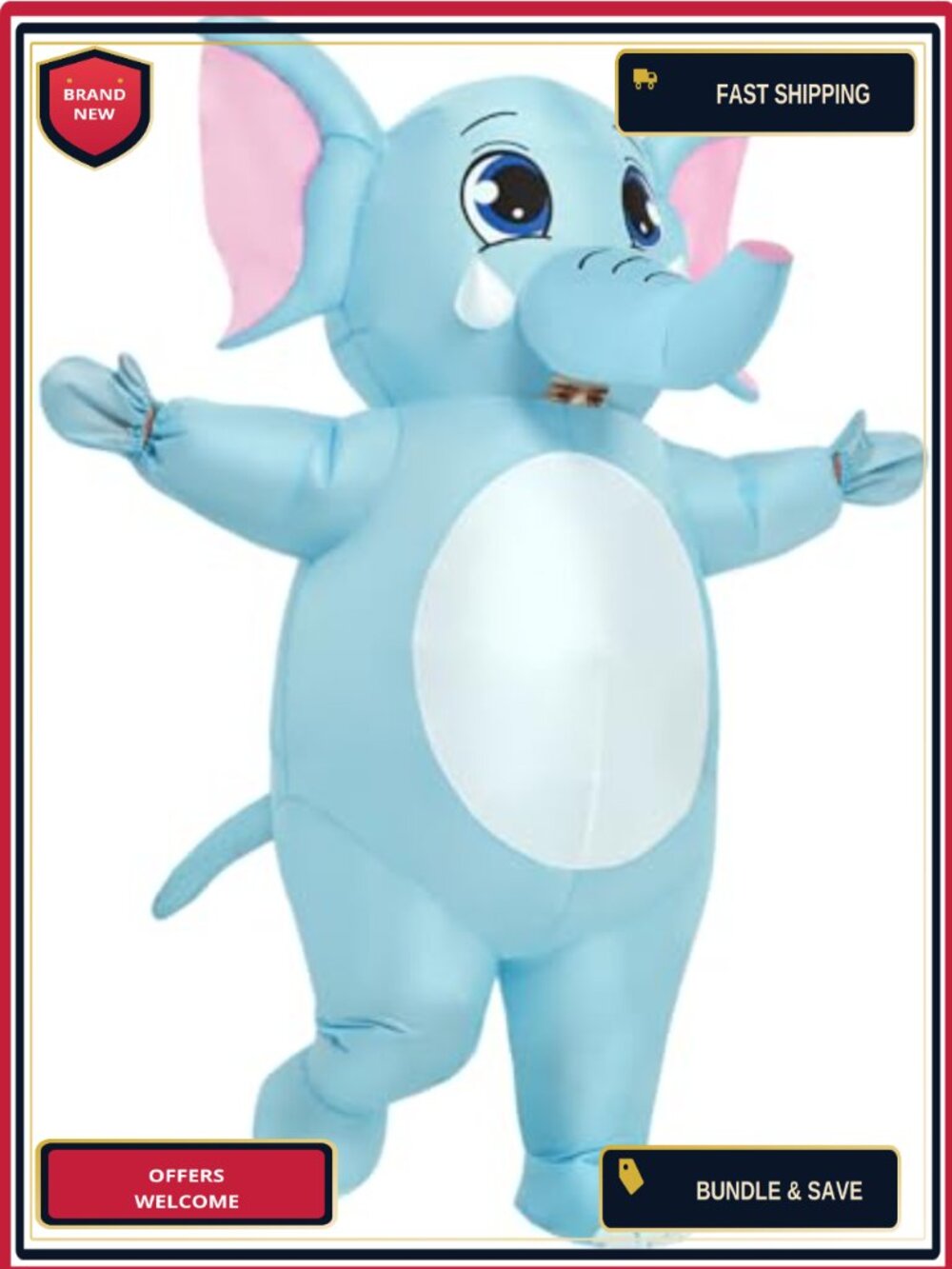 Inflatable Elephant Costume Adult Full Body Blow Up Halloween Party Cosplay